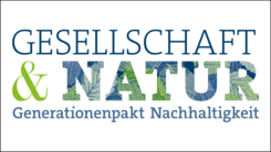 Der als Logo stilisierte Name des Programms Gesellschaft & Natur - Generationenpakt Nachhaltigkeit